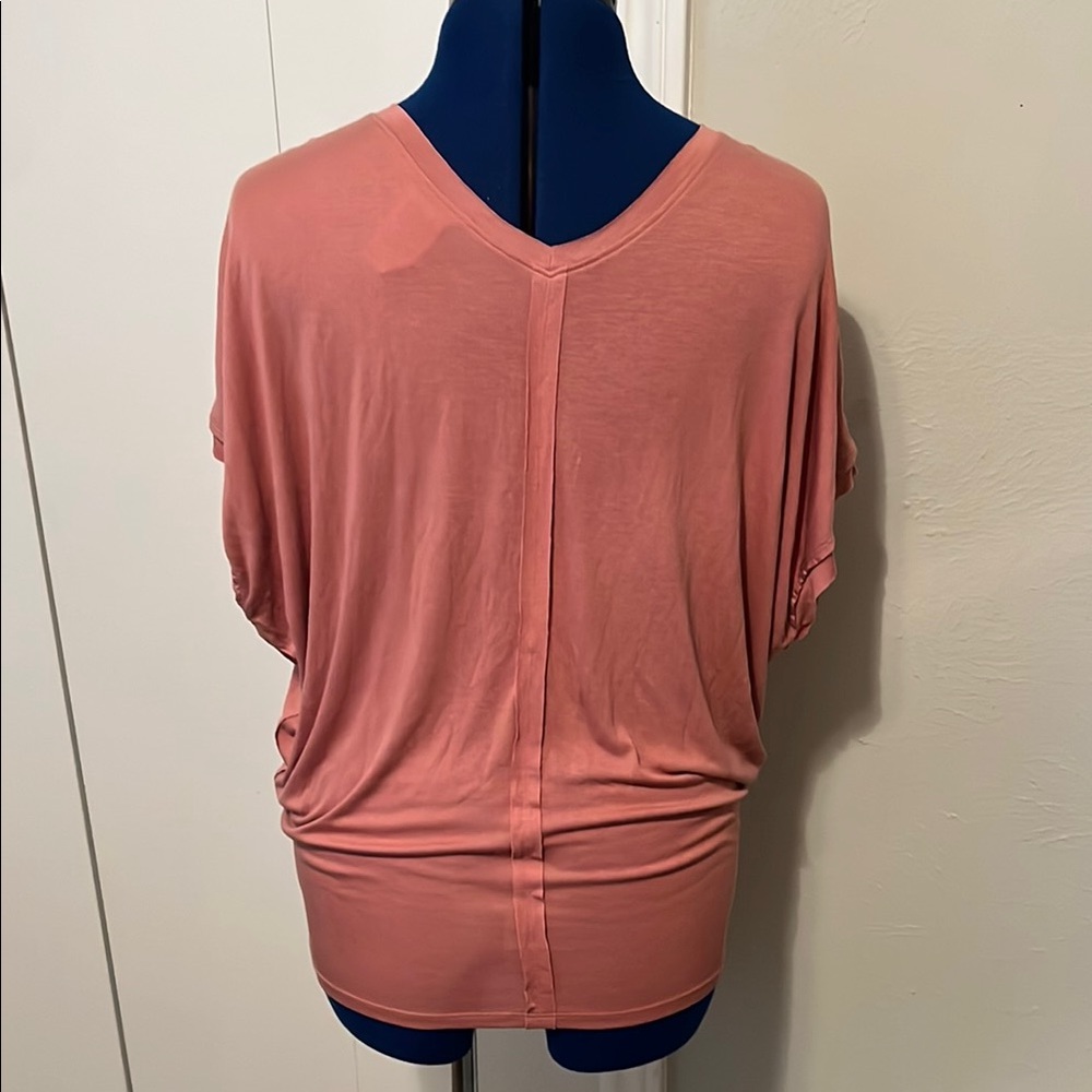 CAbi 5328 Taper Tee Brick Dust Short Sleeve Blouse - Picture 7 of 12